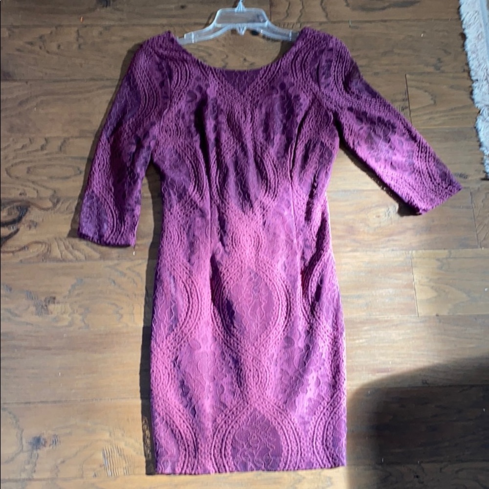 Size 7 Purple/Maroon Semi-Formal Dress